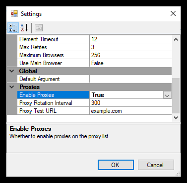 Setting "Enable Proxies" to True on the settings section